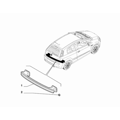 FIAT Abarth Punto Evo 2010-2013 Bodyshell,Structure (Rear Part) Crossrail