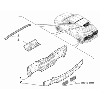 FIAT 500X 2016-Present Bodyshell,Structure (Rear Part) Bow