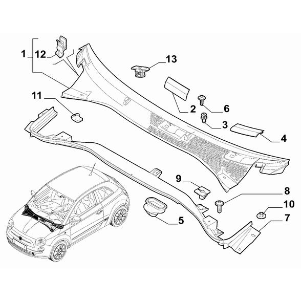 FIAT 500 2016-Present Air Filters And Lids Block