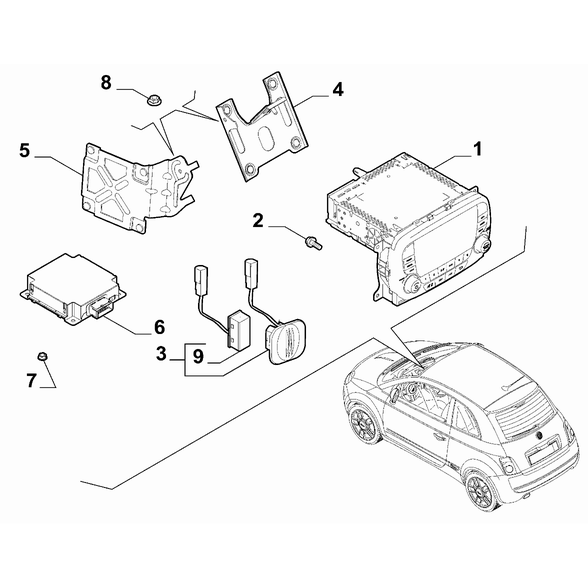 FIAT 500 2016-Present Car Radio Devices Car Radio Set
