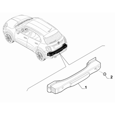 FIAT 500X 2016-Present Bodyshell,Structure (Rear Part) Crossrail