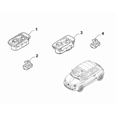FIAT 500e 2013-Present Various Control Push Buttons And Switches Switch