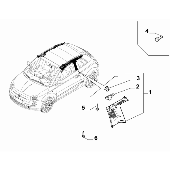 FIAT 500e 2013-Present Interior Trim Clip