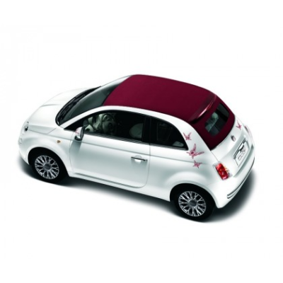 FIAT 500 2016-Present Butterfly Stickers Light Grey
