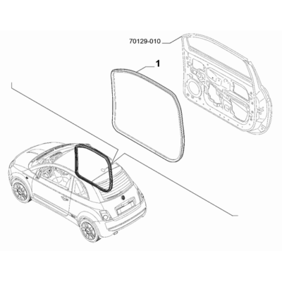FIAT 500e 2013-Present Side Front Doors Rubber Weather_Strip