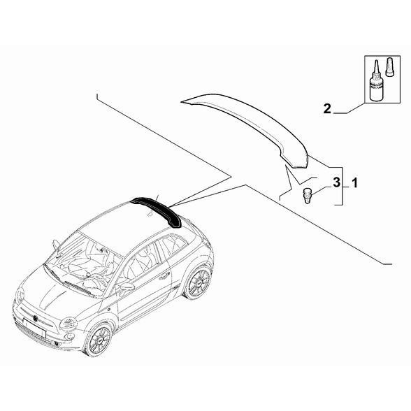 FIAT 500 2007-2016 External Accessories Clip