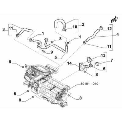 FIAT 124 Spider 2017-2020 Ventilation And Heating Connection