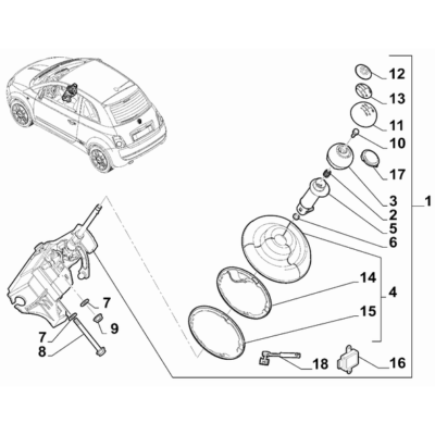 FIAT 500 2007-2016 Transmission Outer Controls Lens
