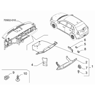 FIAT 600 2023-Present Instrument Panel Screw