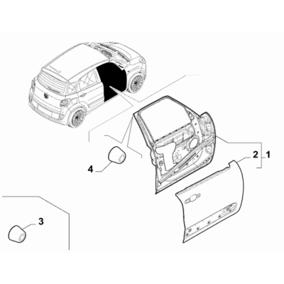 FIAT 500L 2012-2022 Side Front Doors Door