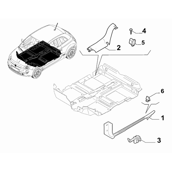 FIAT 500e 2013-Present Interior Trim Clip