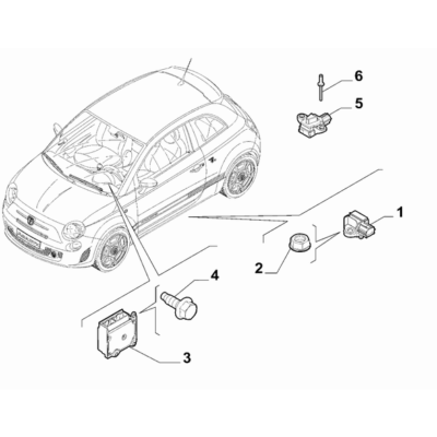 FIAT Abarth 595 2012-Present Air-Bag Devices Screw