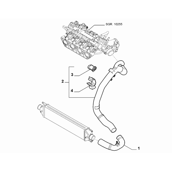 FIAT Abarth Punto Evo 2010-2013 Heat Exchanger Pipeline Clip