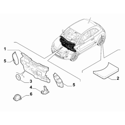 FIAT 500 2007-2016 Insulation And Padding Clip