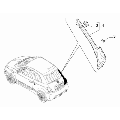 FIAT Abarth 595 2012-Present Bodyshell, Panels (Rear Part) End Plate