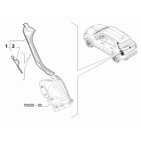 FIAT 500X 2016-Present Bodyshell, Panels (Rear Part) Bracket