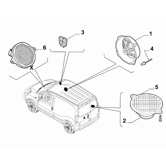 FIAT Fiorino 2022-Present Car Radio Devices Loud Speaker