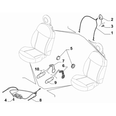 FIAT 500 2016-Present Front Seats Rivet