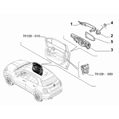 FIAT 500X 2016-Present Side Front Doors Ornament