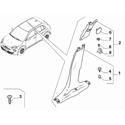 FIAT 600 2023-Present Interior Trim Clip