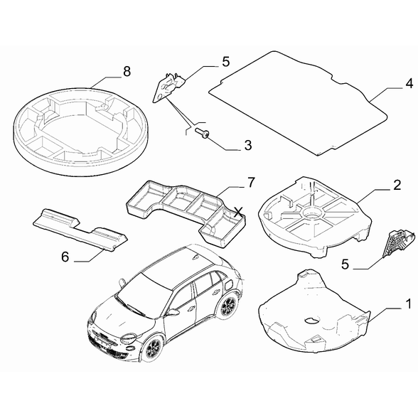 FIAT 600 2023-Present Baggage Compartment Interior Trimming Mat
