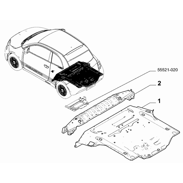 FIAT Abarth 500e 2023-Present Floor Pannel Crossrail