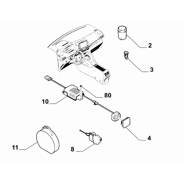 FIAT Doblo 2023-Present Dashboard (Console) Nut