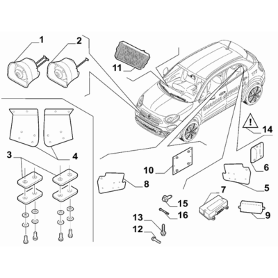 FIAT 500X 2016-Present Governmental Bodies Cars Devices Screw