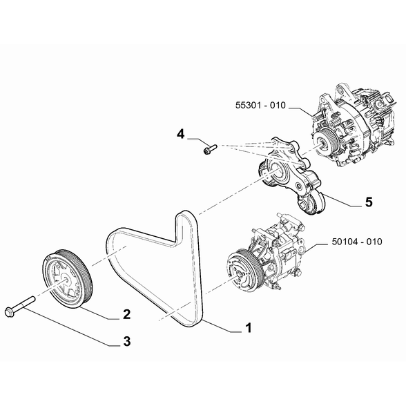 FIAT 500 2016-Present Miscellaneous Controls (Belts And Pulleys) Adjustable Tightener