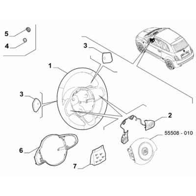 FIAT Abarth 695 2012-Present Steering Gear Switch Panel