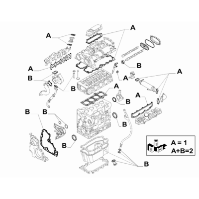 FIAT Ducato 2006-2020 Crankcase And Cylinder Head Valve Gaskets
