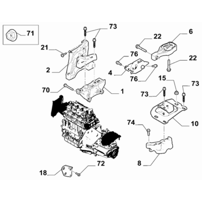 FIAT Doblo 2023-Present Power Plant Suspensions Support