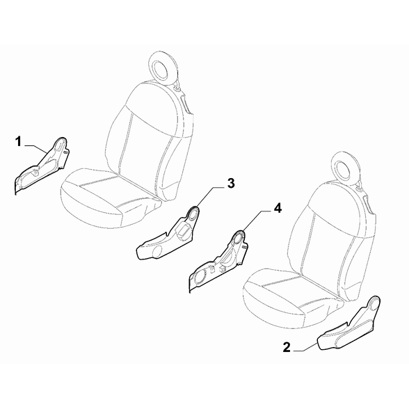FIAT 500 2016-Present Front Seats Covering
