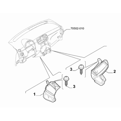 FIAT Abarth 595 2012-Present Ventilation And Heating Air Ducting