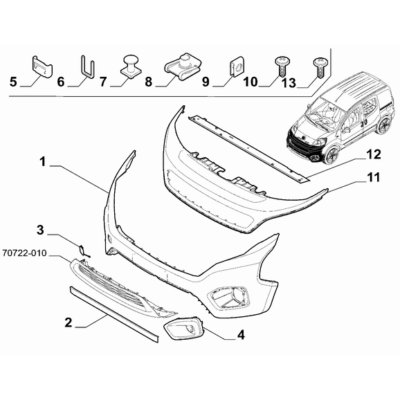 FIAT Fiorino 2022-Present Front Bumper Bracket