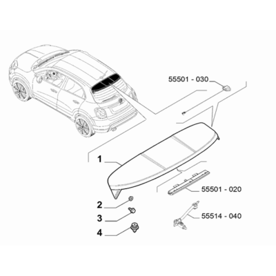 FIAT 500X 2016-Present External Accessories Button