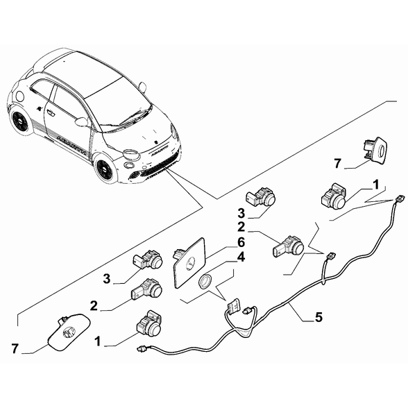 FIAT Abarth 500e 2023-Present Signalling Devices Bracket