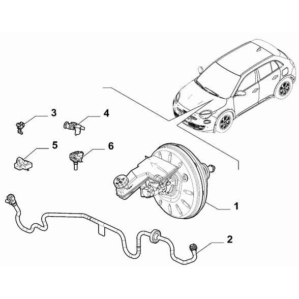 FIAT 600 2023-Present Hydraulic Brake System Clip