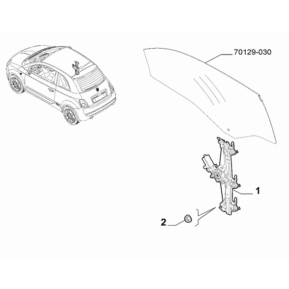 FIAT 500 2016-Present Side Front Doors Nut