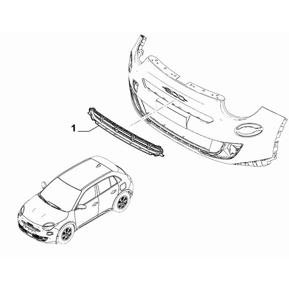 FIAT 600 2023-Present Radiator Grill Radiator Grill