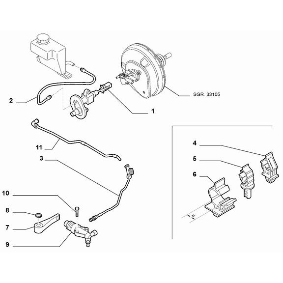 FIAT Grande Punto 2005-2009 Clutch Release Hydraulic Control Hose