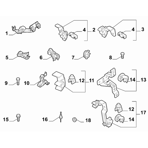 FIAT 500 2016-Present Fuel Line Fixing Bracket