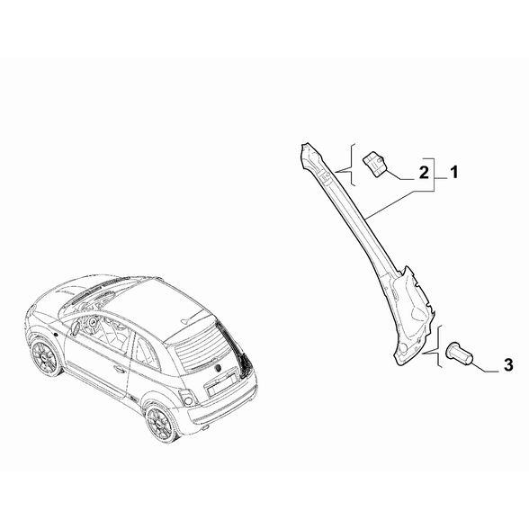 FIAT 500 2007-2016 Bodyshell, Panels (Rear Part) Rivet