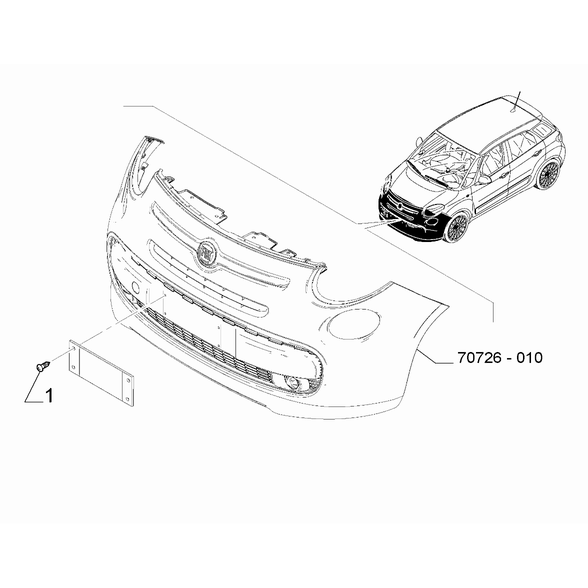 FIAT 500L 2012-2022 Front Bumper Screw
