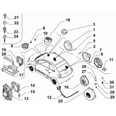 FIAT Abarth 500e 2023-Present Car Radio Devices Bracket