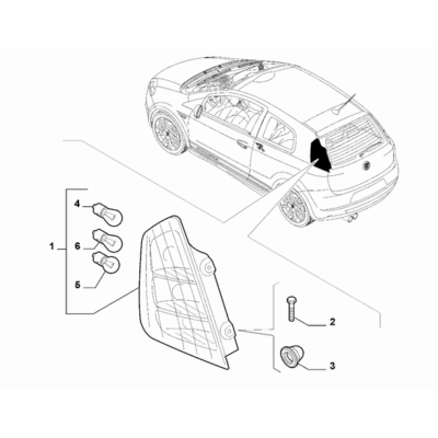 FIAT Abarth Punto Evo 2010-2013 Outer Lighting Screw