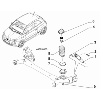 FIAT Abarth 500e 2023-Present Rear Suspension Screw