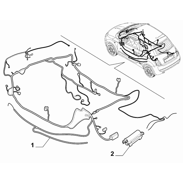 FIAT Abarth 500e 2023-Present Cable Set (Rear Part) Cable Harness