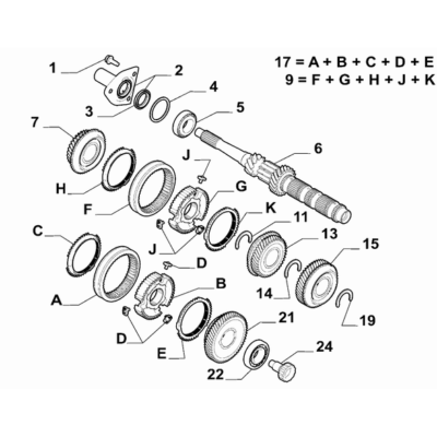 FIAT Doblo 2023-Present Spur Reduction Gearing Pinion