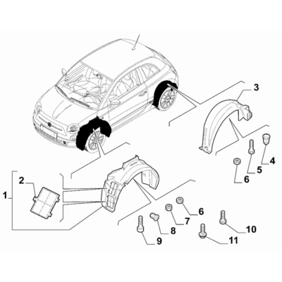 FIAT 500 2007-2016 Guards Pad